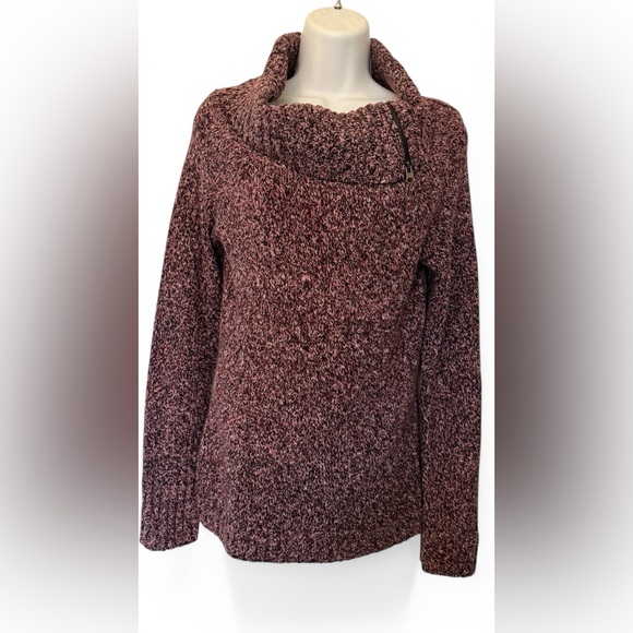 Women's Cowl Neck Sweater Purple Size XL Glimmer by J. J. Basics Zipper Detail - Picture 1 of 6